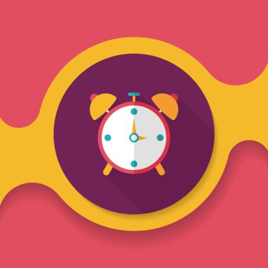 Uzun Gölge, eps10 çalar saat düz simgesi