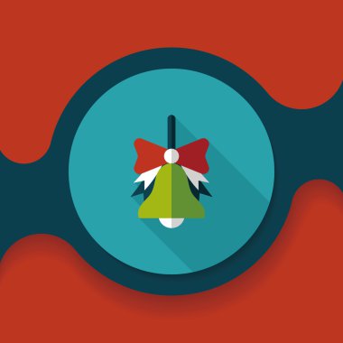 okul zili uzun gölge, eps10 düz simgesiyle