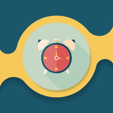 Uzun Gölge, eps10 çalar saat düz simgesi