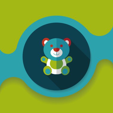 oyuncak ayı uzun gölge, eps 10 düz simgesi