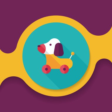 oyuncak köpek uzun gölge, eps 10 düz simgesiyle