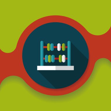 abaküs hesaplama düz simgesi ile uzun gölge, eps10