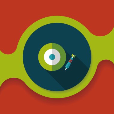 Dart hedef düz simgesi ile uzun gölge, eps10