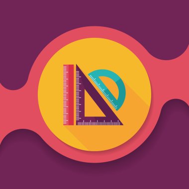 Cetvel uzun gölge, eps10 düz simgesi