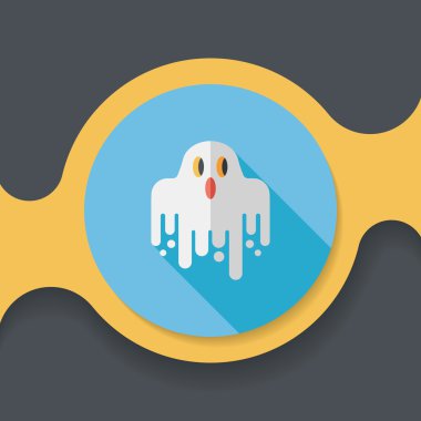 Ghost lapos ikon a hosszú árnyék, eps10