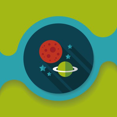 Uzun Gölge, eps10 ile alan gezegen düz simgesi