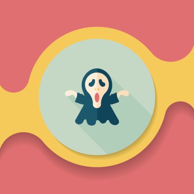 Azrail düz simgesi ile uzun gölge, eps10