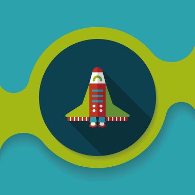 Uzay gemisi ile uzun gölge, eps10 düz simgesi