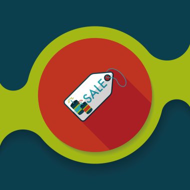 Çin yeni yılı satış düz simgesi ile uzun gölge, eps10