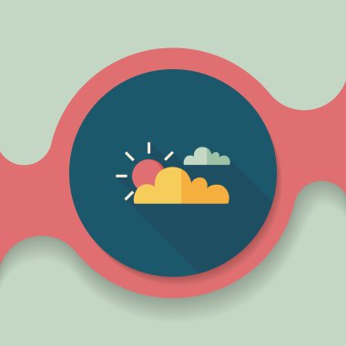 Uzun Gölge, eps10 ile güneş ve bulut düz simgesi