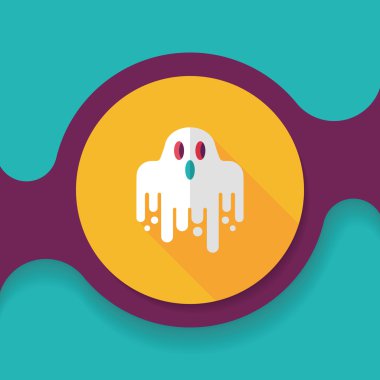 Ghost lapos ikon a hosszú árnyék, eps10