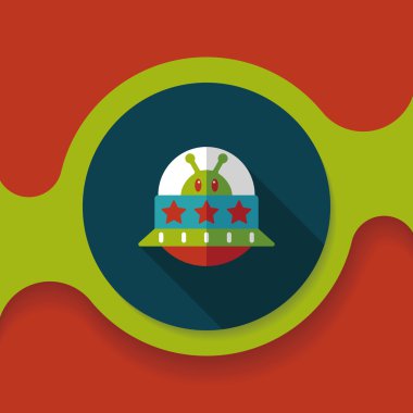 Uzun Gölge, eps10 ile uzay Ufo düz simgesi