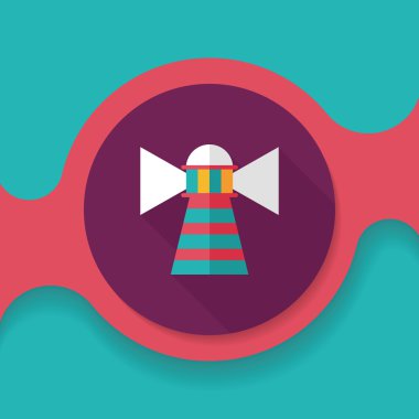 Deniz feneri uzun gölge, eps10 düz simgesiyle