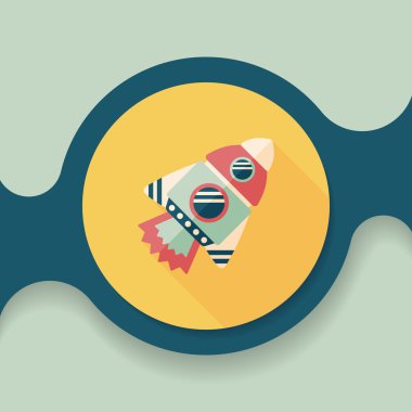 Uzay gemisi ile uzun gölge, eps10 düz simgesi