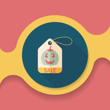 Cadılar Bayramı Satılık düz simgesi ile uzun gölge, eps10