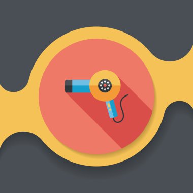 Uzun Gölge, eps10 saç kurutma makinesi düz simgesiyle