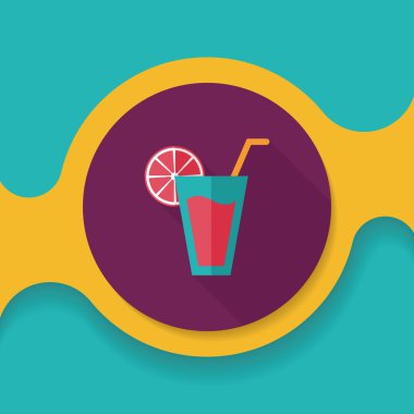 Uzun Gölge, eps10 ile kokteyl düz simgesi