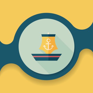 yelkenli ile uzun gölge, eps10 düz simgesi