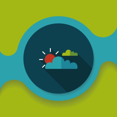 Uzun Gölge, eps10 ile güneş ve bulut düz simgesi