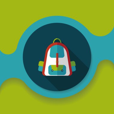 Uzun Gölge, eps10 ile düz kutsal kişilerin resmi sırt çantası