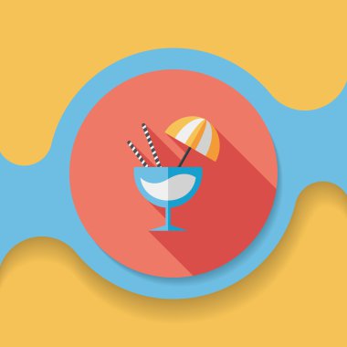 Uzun Gölge, eps10 ile kokteyl düz simgesi