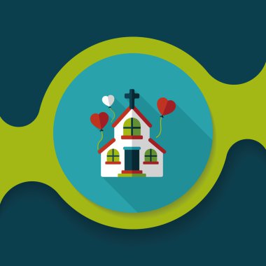 Uzun Gölge, eps10 düğün kilise düz simgesiyle