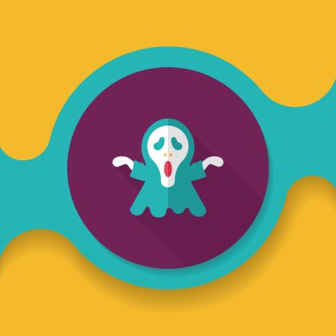 Azrail düz simgesi ile uzun gölge, eps10