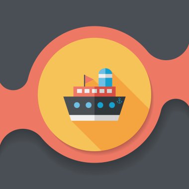 Gemi Tekne uzun gölge, eps10 düz simgesiyle