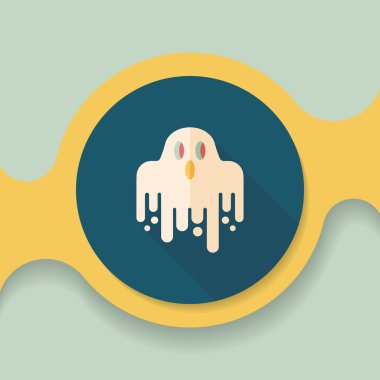 Ghost lapos ikon a hosszú árnyék, eps10