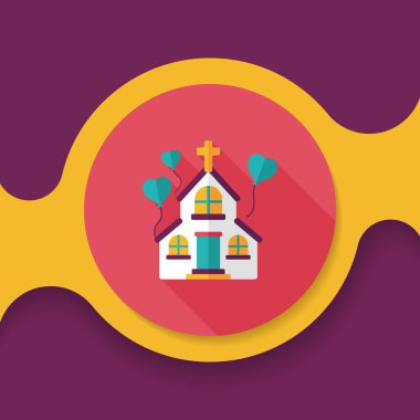 Uzun Gölge, eps10 düğün kilise düz simgesiyle