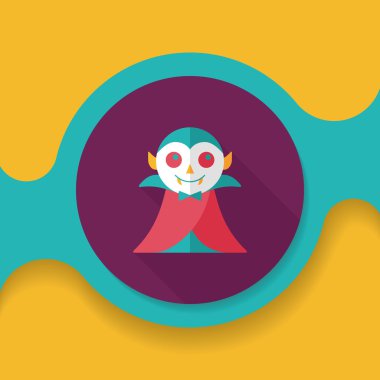 vampir düz simgesi ile uzun gölge, eps10