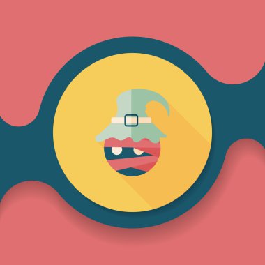 Sihirbaz düz simgesi ile uzun gölge, eps10