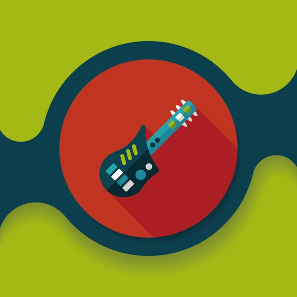 Juguete de guitarra icono plano con sombra larga, eps10 — Vector de stock