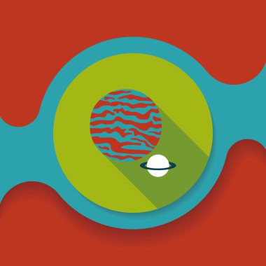 Uzun Gölge, eps10 ile alan gezegen düz simgesi