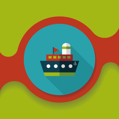 Gemi Tekne uzun gölge, eps10 düz simgesiyle