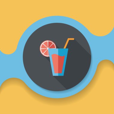 Uzun Gölge, eps10 ile kokteyl düz simgesi