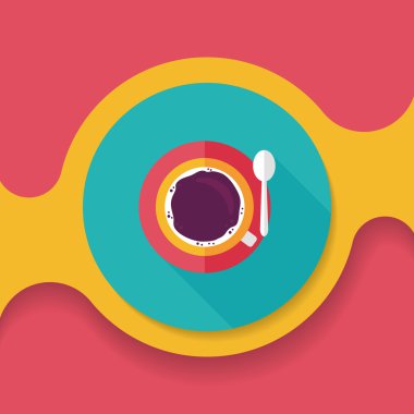 siyah kahve uzun gölge, eps10 düz simgesiyle