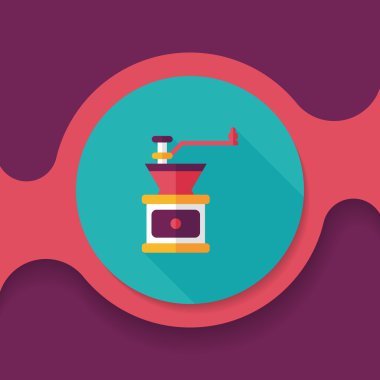 Uzungölgeli kahve makinesi düz simgesi, eps10