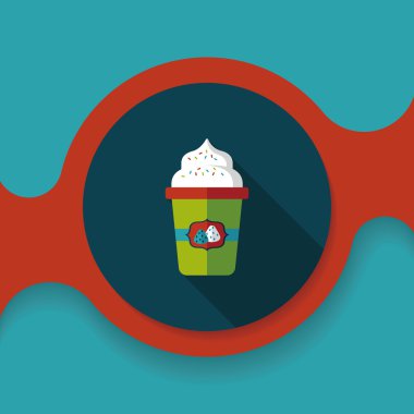 süt krem kahve düz simgesi ile uzun gölge, eps10