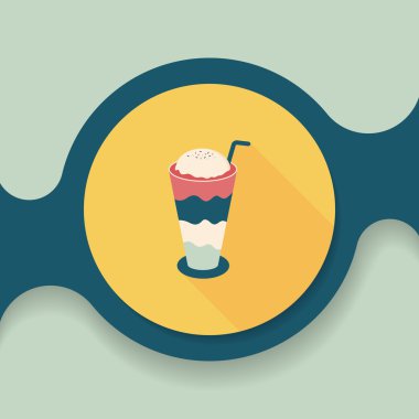 gezici kahve düz simgesine uzun gölge, eps10 ile buzlu