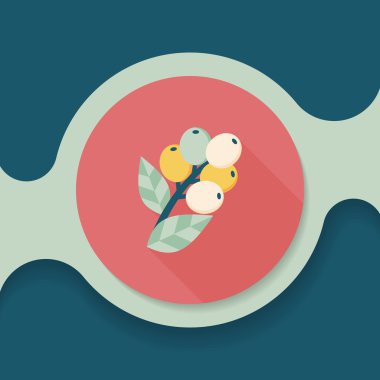 Uzun Gölge, eps10 ile kahve meyve düz simgesi