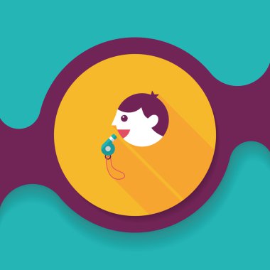 Edző lapos ikon a hosszú árnyék, esp10