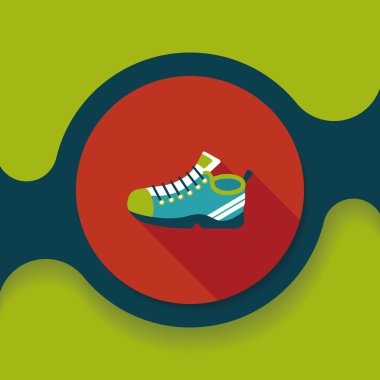 Uzun Gölge, eps10 spor ayakkabı düz simgesi