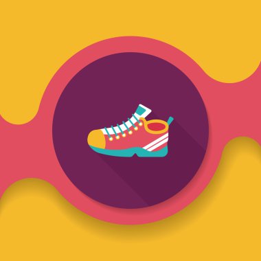 Uzun Gölge, eps10 spor ayakkabı düz simgesi