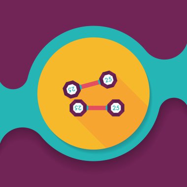 Dumbbell düz simgesi ile uzun gölge, eps10