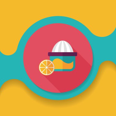 Uzun Gölge, eps10 ile mutfak eşyaları meyve sıkacağı düz simgesi