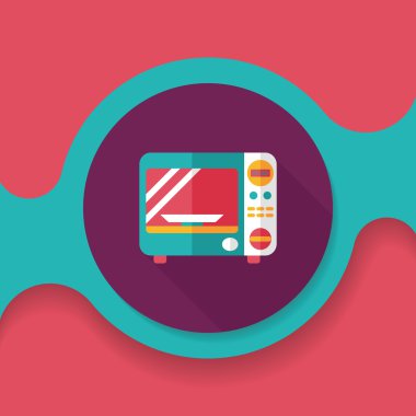 Uzun Gölge, eps10 ile mutfak mikrodalga fırın düz simgesi