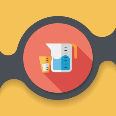 Uzun Gölge, eps10 Kupası düz simgesiyle ölçme mutfak eşyaları