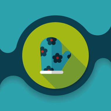 mutfak fırın eldiveni uzun gölge, eps10 simgesiyle düz