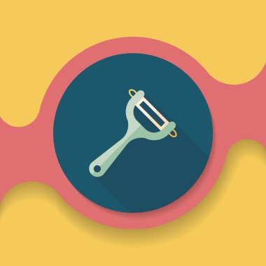 Uzun Gölge, eps10 ile mutfak eşyaları Soyucu düz simgesi